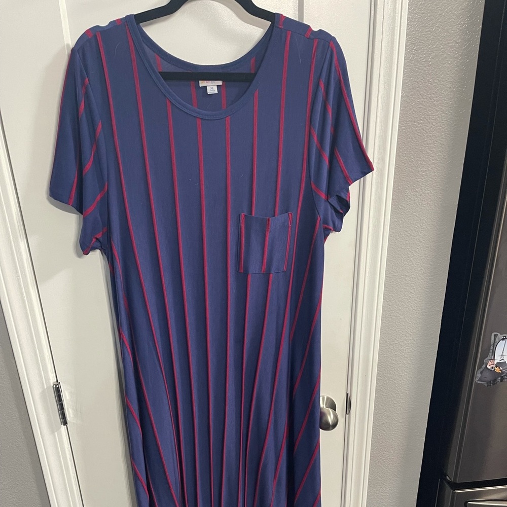 Lularoe Carly Dress - size XL (blue and pink)
